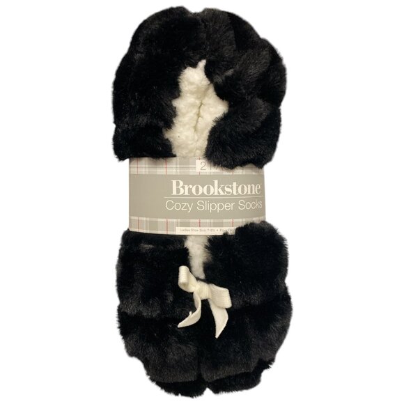 Brookstone Women's Soft and Cozy Slipper Socks with Anti-Slip Grippers, 2 Pack - Picture 1 of 1